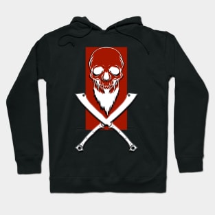 Skull & machete Red & white Hoodie